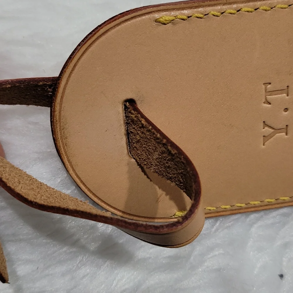 🤩 Louis Vuitton Name Tag Tan Leather  with Initials